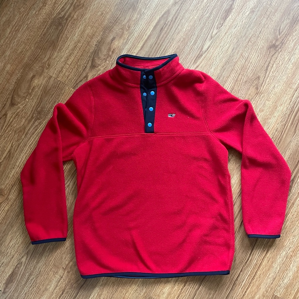 NWT Vineyard Vines Red/Navy Snap Pullover